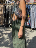 Cargo Pants Baggy Jeans Women Fashion 90s Pockets Wide Leg High Waist Straight Y2k Vintage Denim Trousers Overalls