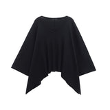 Asymmetrical V-Necked Collar Sweater High-Waisted Trousers Casual Knitting Set 2025 Spring