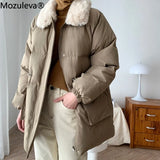 2022 Winter Women Thicken Cotton Jackets Korean Fur Collar Puffer Parkas Female High-Quality Warm Loose Wild