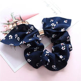 Vintage Striped Bow plaid Scrunchie For Girls Ponytail Holder Elastic Hair Bands ties Rubber Headwear Hair