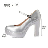 Head Shallow High Heels Buckle With T-Singexi Shoes Coarse Heel Model Performance Shoes Waterproof Table 33 Yards Women's