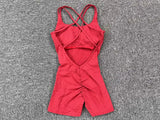 Backless Scrunch Sporty Tight Jumpsuit Raises Butt Playsuit Women Romper Summer Gym Fitness Short Overalls One Pieces