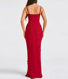 Strap 3D Flower Midi Dress- Outfit