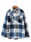 Vintage Pockets Oversized Plaid Shacket-Outfit