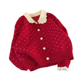 Zingj Winter 2024 New Sweet Fashion Hook Flower Lapel Long Sleeve Sweater Female Loose And Versatile Reduce Age Lace Sweater-Outfit
