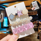 Handmade Pearls Hair Clips Pin For Women Fashion Geometric Flower Barrettes Headwear Girls Sweet Hairpins Hair