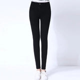 Women 2020 Spring Elastic Female Casual Cotton Pencil Trousers White Blue Black Slim Skinny Pants Strethcy Woman