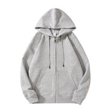 Solid Color Oversized Zip Up Loose HoodieOutfit