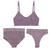 Bra Set Women Underwear Sexy High Waist Bodyshaper Briefs Thong Panties Female Bralette Lingerie Basic Top Active