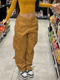 Cargo Pants Baggy Jeans Women Fashion Overalls 90s Streetwear Pockets Wide Leg High Waist Casual Y2k Denim Trousers