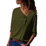 Blouse 2019 Fashion Long Sleeve Women Blouses and Tops Skew Collar Solid Office Shirt Casual Tops Blusas Chemise