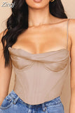 Quality Summer Corset Top Y2k Women 2023 Lined Sexy Bodycon Top Draped Black White Female Padded Top for Party