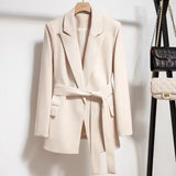 Zingj Spring And Autumn New Version Of The Korean Suit Jacket Female Belt Slim Show Thin Temperament Fashion Fried Street Small Suit