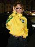 Yellow Zipper Brazil Tracksuit Jacket- Outfit