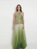 Summer Fashion New Temperament Famous Hanging Neck Sling Dress Suit Gradually Loose Dance