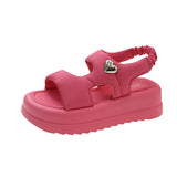 Summer New Platform Soft Leather Slippers Women Wear Cross-Platform Beach Shoes Casual Fairy Wind