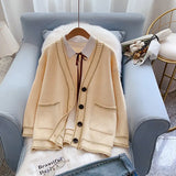 and winter sweater jacket 2021 new women's cardigan Korean style knitted sweater pocket long