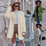 And Thick Women's Wear Fall / Winter 2025 Casual Solid Color Round Collar Single-Breasted Long-Sleeved