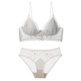 Sexy Embroidery Lace Bra Set Women Lingerie French Wireless Bralette Push Up Brassiere Female Underwear Bra and Panty