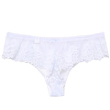 Sexy Panties Women Lace Low-waist Solid Sexy Briefs Embroidery Thong Transparent Hollow out Underwear Female G