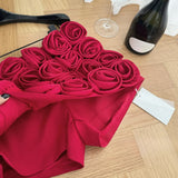 High Waist Three-Dimensional Rose Shorts- Outfit