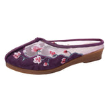 Zingj Mesh Shoes Embroidered Sandals Cloth Shoes Women Summer Fashion Mesh Embroidered Women Sandals
