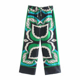 Leaves Print Fashion Women Kimono Smock Blouse 3 PCS Of Optional Cute Bow Sashes Casual Shorts Elastic Waist