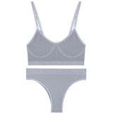 Seamless Underwear Women Bra Set Sexy Lingerie Set Female Underwear Bralette Ribbed Tops Fashion Tank Crop Tops