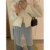 Cute Women Fairy Lace Flower Skirts See Through All Match Layered Bandage Skirt Fashion Trendy Mujer Faldas Y2k