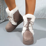 Kaqi Thick Bottom With High-Heeled Snow Boots Women's New Autumn And Winter 2025 New Warm And High Snow Boots Cotton