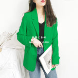 Suit Jacket Woman's New 2025 Korean Version Of Spring And Autumn Leisure Loose Net Red Autumn Suit Top British Style