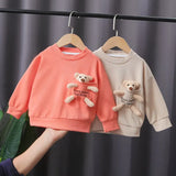 Autumn Toddler Baby Girl's T-shirts Sweater Boy's Long Sleeve Tops Kids Sweatshirt Bear T Shirts Sport Children