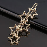 Metal Love Heart Hair Clip Elegant Star Round Barrette for Women Girls Sweet Hairpins Barrettes Hair