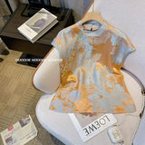 Chinese Women's Wear 2024 Spring And Summer Short-Sleeved Shirt Satin Shirt Acetic Acid Shirt Folk Style Cheongsam Dress