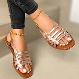 2025 Summer New Flat-Bottomed Round-Headed Casual Sandals Women's Size 40-43