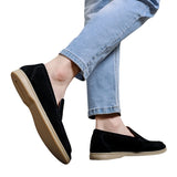 Zingj New Shallow Mouth Loafers Male Fur A Foot Pedal Small Leather Shoes Frosted Flat Sole Foot Shoes