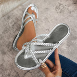Zingj Slippers Female 2024 Summer New Clip Toe Solid Color Casual Wear Beach