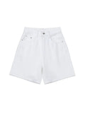 High Waist Wide Leg Denim Shorts Casual Female Solid Streetwear Knee-length Stright Jeans Bermuda Shorts 2022 New