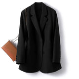 Small Suit Jacket Female Spring And Autumn Korean Version Of Loose Temperament Double Buckle Leisure Career Suit Blouse