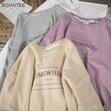 Womens Spring Vintage Lovely Simple Clothing Daily Teenagers All-match Soft Letter Fashion Leisure Tender Chic