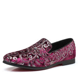 Zingj Men's Versatile Floral Sequins Casual Plus-Size Fashion Loafers With Men's