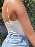 Zingj New Open Back Hollow Short Small Strap Top Women-Outfit