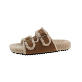 Zingj Autumn And Winter New Korean Version Fashion Thick Bottom One Word Outside Wear Casual Home Plus Plush Slippers