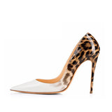 sexy night club party wedding shoes women Leopard print high heels slip on pointed toe 12cm stiletto pump QP033