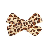 Cotton Linen Leopard Print Hair Bows With Clip For Baby Girls Plaid Hair Clips Barrettes Hairpins Headwear Hair