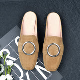 Bottom Round Half Slippers Women's Leisure Bag Head Retro Lazy Outside Wearing A Follower Muller Single Shoe Size