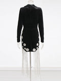Spring 2025 New Water Drill Design Dress Sexy Deep V Suit Collar Tux