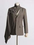 Zingj Shawl Small Suit Autumn 2024 New Fashion Casual Advanced Sense Hollow Suit Jacket Coat