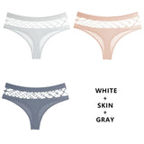 3Pcs/Lot Hollow Out Lingerie Seamless Sexy Panties Women Elasticity Underwear Temptation Middle-waist G String
