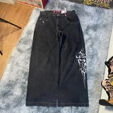 Zingj Wide-Legged Jeans Street Hip-Hop Personality Y2K Straight Casual Pants 211-0-Outfit